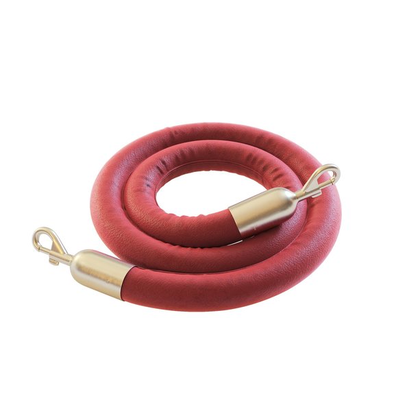 Montour Line Naugahyde Rope Red With Satin Brass Snap Ends 10ft.Cotton Core HDNH510Rope-100-RD-SE-SB